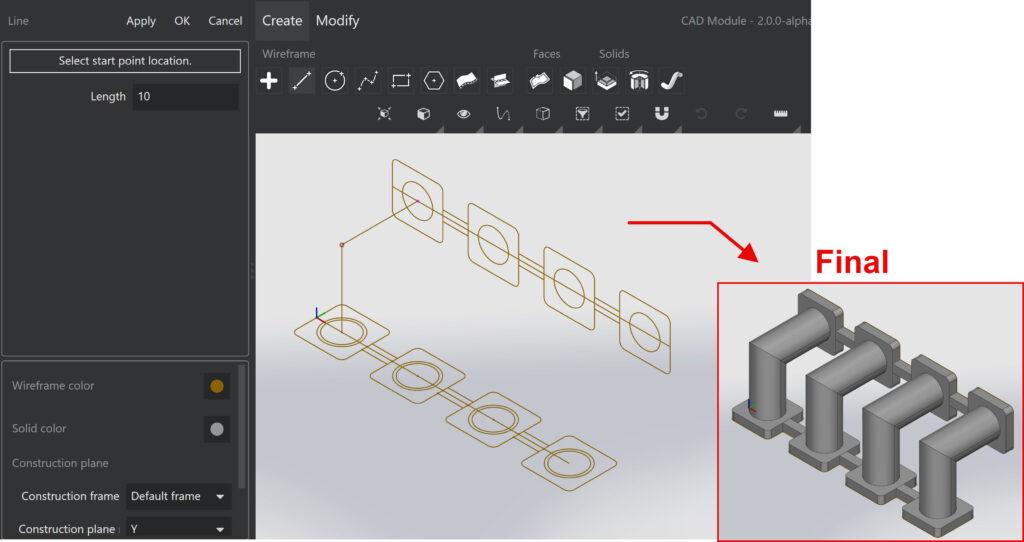 The Robotmaster CAD module interface showing a user modifying a 3D model of an intake manifold.